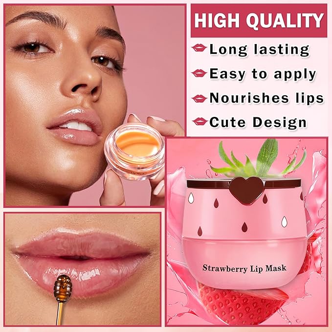 10PCS Honey Pot Lip Balm,Moisturizing Bee Lip Balm,Fruity Lip Sleeping Mask,Hydrating Lip Mask Overnight,Prevention Dry and Cracked,Reduces Lip Lines Lip Care Products