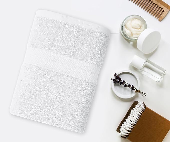 Avalon Towels Bath Towels for Bathroom 100% Cotton White Bathroom Towels Pack of 12 (24x48 inches) - Quick Drying Bath Towels Set Small, Light Weight & Absorbent Perfect Gym & Pool Towel Set