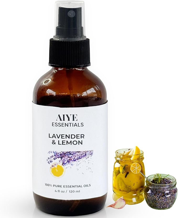 AIYE Essentials Lavender and Lemon Essential Oil Spray, 100% Pure Aromatherapy Mist, Linen & Room Spray 4 fl oz, 120 ml