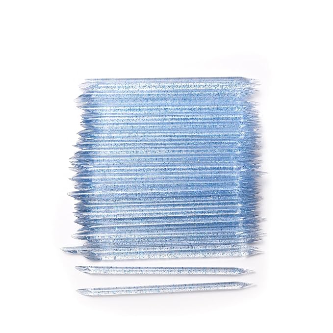 100Pcs Disposable Nail Sticks Double-End Nail Cuticle Pusher Remover Nail Care Stick Cleaning Stick for Fingernail Manicure Pedicure Tool (Blue)