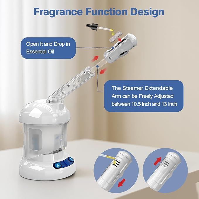 Hair Steamer Kingsteam 2 in 1 Ozone Facial Steamer, Design for Personal Care Use at Home or Salon Bar