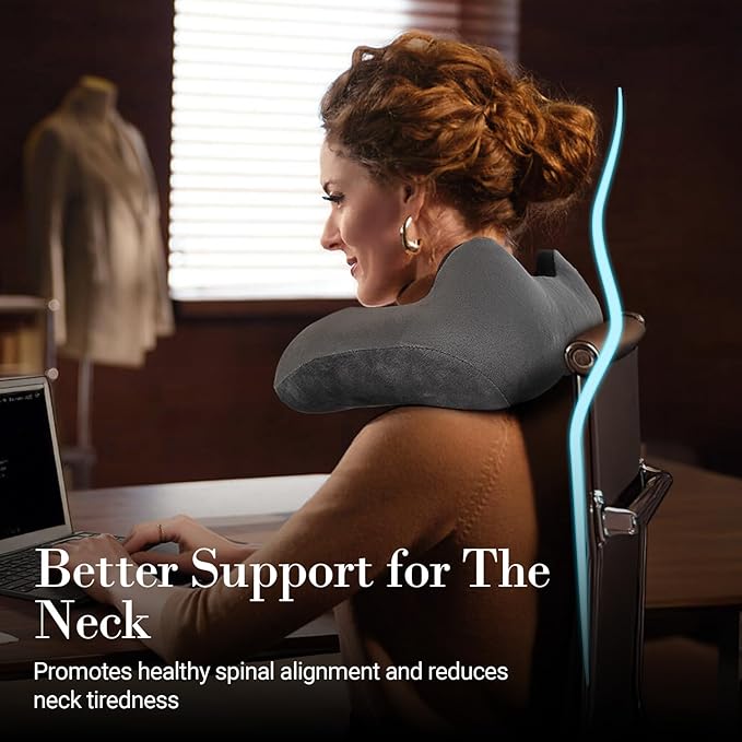CuPiLo Neck Massager Pillow with Heat - FSA Eligible HSA [2025 Upgraded] - Portable Shiatsu Neck Massager for Pain Relief Deep Tissue - Heated Pillow for Travel, Office & Home, Idea for Her