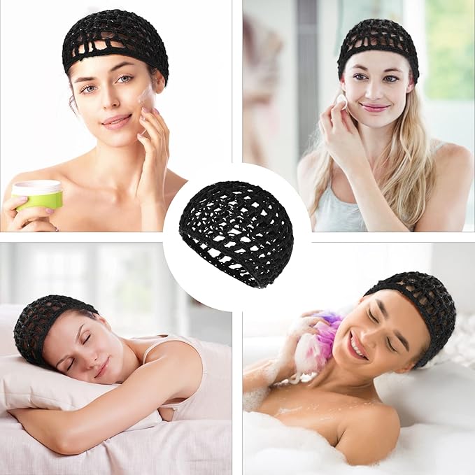WLLHYF Wig Cap Thick Long Hair Caps Adjustable Net Mesh Braided Weaving Making Crochet Sew Weave Fishnet Grip Headband