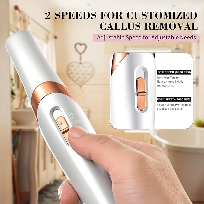 Electric Foot Callus Remover, Rechargeable Foot File Pedicure Kit for Hard Dry Cracked Skin, Professional At-Home Foot Care for Smooth Feet, Ideal Gift for Women and Men