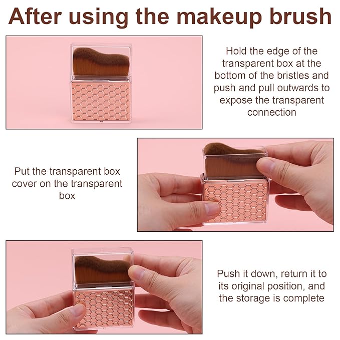 Retractable Self Tanning Brush with Cover, Self Tanner Kabuki Bronzer Makeup Applicator for Blending Tan Liquid Foundation Sunscreens Body Face Leg Arm (Rose Gold)