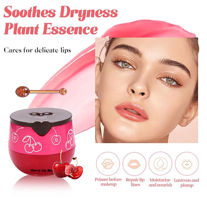 4PCS Bee Lip Balm Honey Pot, Fruit Moisturizing Propolis Lip Mask, Lip Mask Overnight Propolis Moisturizing Lip Balm Hydrating Prevention Dry and Crack Lip Scrubs Exfoliator Lip Care Products