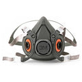3M Half Facepiece Reusable Respirator 6300, NIOSH, Four-Point Harness, Comfortable Fit, Dual Airline Supplied Air Compatible, Bayonet Connections, Painting, Sanding, Cleaning, Large