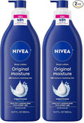 NIVEA Original Moisture Body Lotion with Vitamin E,48-Hour Body Moisturizer for Normal to Dry Skin,16.9 Fl Oz Pump Bottle, (Pack of 2)