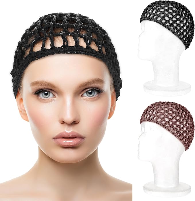 WLLHYF Wig Cap Thick Long Hair Caps Adjustable Net Mesh Braided Weaving Making Crochet Sew Weave Fishnet Grip Headband