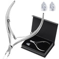 Professional Premium Cuticle Trimmer Stainless Steel Cuticle Nippers with Sharp 1/4 Jaw Blades Cuticle Clippers Double Spring Manicure Pedicure Nail Cuticle Remover Tool (Premium Silver)