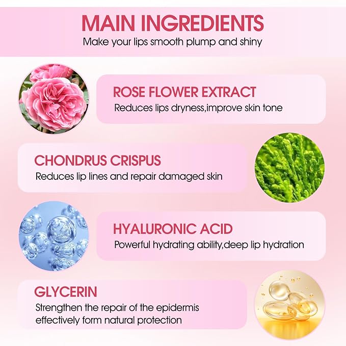 30 pieces of Moisturizing Collagen Crystal Lip Mask - Anti-Ageing & Anti Chapped, Reduce lip Wrinkles, Fade Lip Color, Make Skin Smooth (Pink)