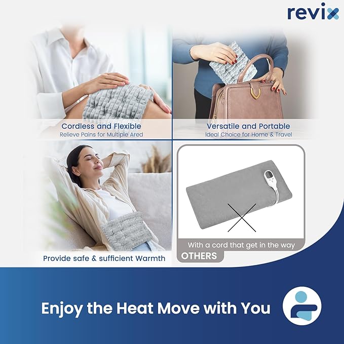 REVIX Microwave Heating Pad, 8 * 14" Flaxseeds Heating Pads Microwavable Moist Heat Therapy for Muscle, Joints, Neck Shoulder, Weighted Hot Pack Warm Compress