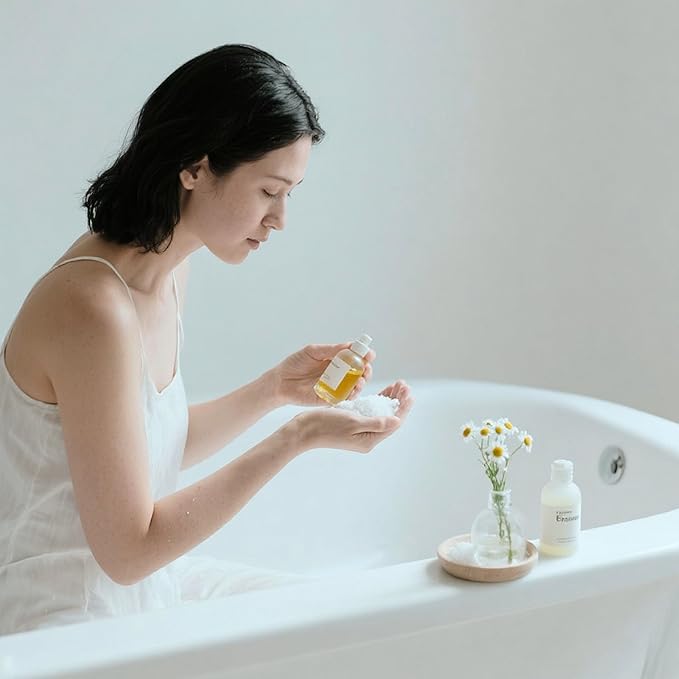 Minimalist Epsom Salt with Chamomile Oil, Perfect for Scented Baths, Packaged for Convenience in a Refillable Bag (24 Ounce)