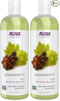 NOW Foods Solutions,Grapeseed Oil,Skin Care for Sensitive Skin,Light Silky Moisturizer for All-Skin Types,16-Ounce,(Pack of 2)