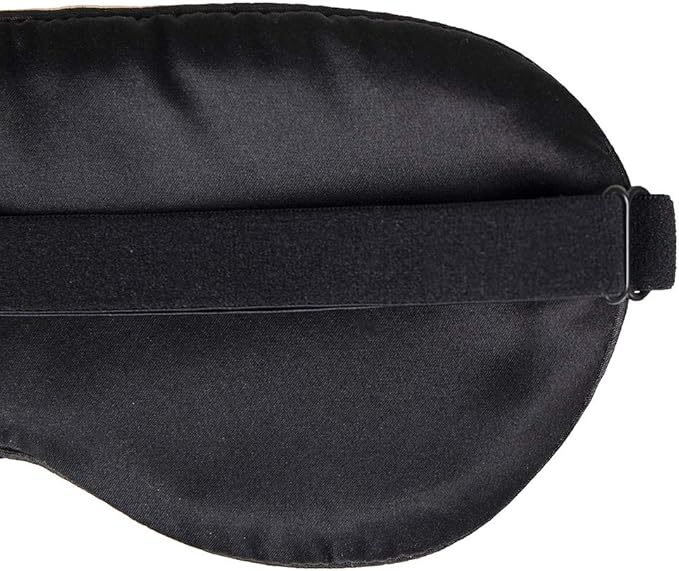 100% Mulberry Silk Sleep Mask Blackout, Cute Natural Sleeping Mask with Adjustable Elastic Strap, Satin Eye Cover for Men Women Adults (Navy Blue)
