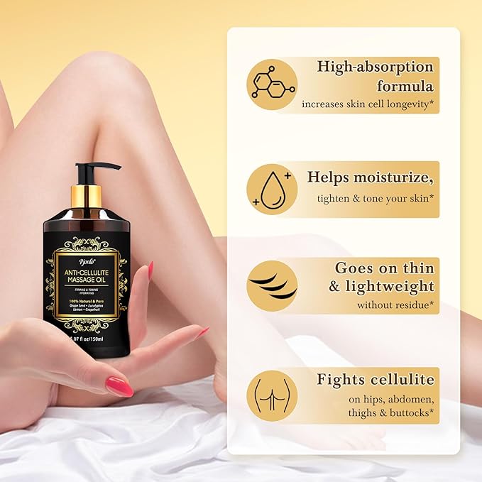 Pjordo 3 Pack Massage Oil for Massage Therapy, Lavender Oil for Relaxation, Sore Muscle Arnica Oil & Cellulite Massage Oil, with Massage Roller Ball & Thumb Saver Tool, Mothers Day Gifts for Wife