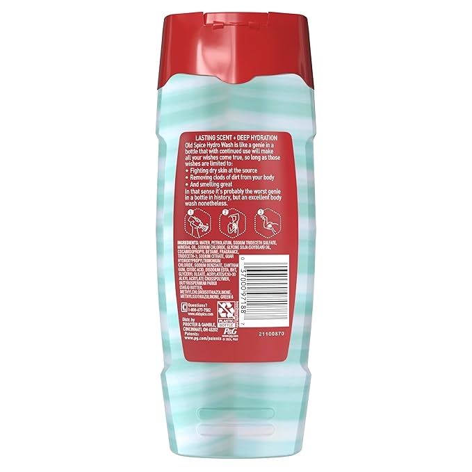 Old Spice Moisturizing Body Wash for Men, Hydro Wash, 2-in-1 Long Lasting Scent & Powerful Hydration to Fight Dry Skin, 24/7 Shower Fresh, Pure Sport Plus Scent, 16 oz