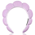 Ayesha Spa Headband for Women Sponge Headband for Washing Face Clouds Soft Hairband Makeup Headbands for Women Girls Shower Makeup Skincare (Purple)