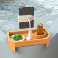 Vespara Bamboo Hot Tub Tray Table with Adjustable Phone Holder, Non Slip Hot Tub Table Spa Gifts for Women, Bathtub Canddy Tray with Wine Glass Holder Tray for Luxury Bathtub& Bathroom Accessories