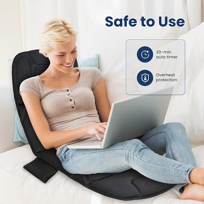 COMFIER Full Body Massage Mat with Heat, Back Massager with 10 Vibration Motors, 4 Heating Zones, Foldable Relaxation Pad for 3 Adjustable Intensity– Vibration Massage Only, Mothers Day Gift