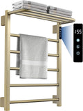 Heated Towel Racks for Bathroom, Hot Towel Warmer with 24hr Timer Stainless Steel Wall Mounted Electric Towel Warmers for Bathroom (Gold, 5-Bar)