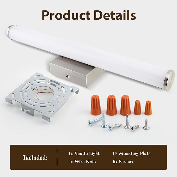 Bathroom Light Fixtures Over Mirror 22IN, 19W 5CCT Dimmable Modern Vanity Lights,Bar Vanity Light for Bathroom Mirror Restroom, Wall Light Fixtures Vanity Lighting