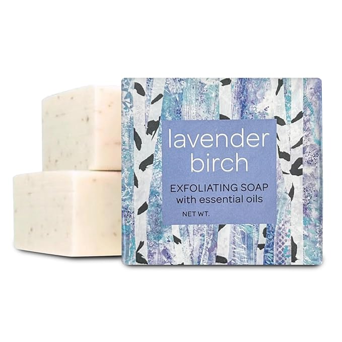 Greenwich Bay Mini Botanical Soap Bars – 12 Pack 1.9 oz Each – Individually Wrapped Guest Soaps for Airbnb, Spa, Travel, Bath – Travel Size Bar Soap Set, Lavender Birch