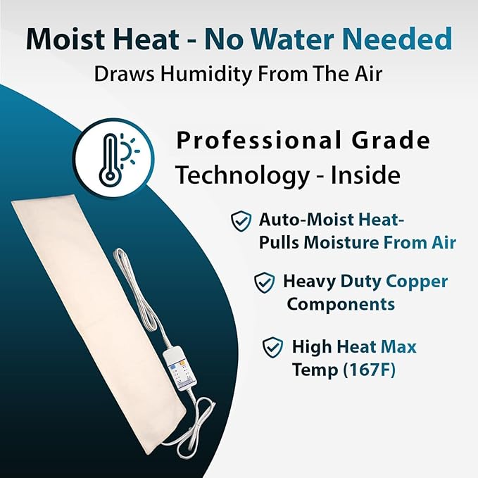 Professional Grade Heating Pad with Automatic Moist Heat by Thermotech, High-Heat Heating pad for Deep Penetrating Heat - 2nd Gen Version (Extra Large King Digital - 26" by 14")