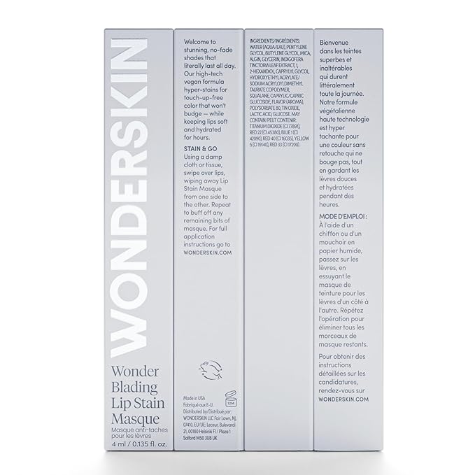 Wonderskin Wonder Blading Lip Stain Peel Off Masque, 2 Pack - Long Lasting, Waterproof and Transfer Proof Matte Nude Lip Tint Stain (Lovely Masque)