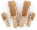 Wooden Scoop (5.5"+3") 2Standard 2Mini bath salt scoop Natural Beech Wood Scoop for Flour, Bath Salt, Sugar, Cereal, Coffee and More - Multipurpose Wooden Spoon