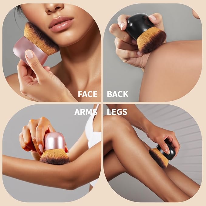 Extra Large Makeup Brush & Self Tanning Brush For Self Tanner，For Foundation，Arms And Legs makeup&Bronzer Blend, Body Makeup,Face&Back Makeup Gift for Mother's Day (Black)