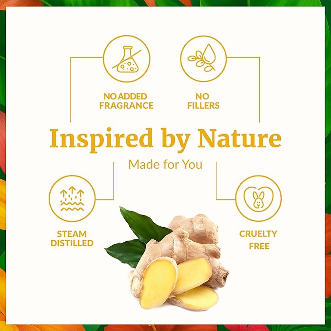 SVA Ginger Essential Oil – 1 Fl Oz – 100% Natural Ginger Oil - for Diffuser, Hair Care, Face, Skin Care, Aromatherapy, Scalp and Body Massage, Soap and Candle Making – with Dropper