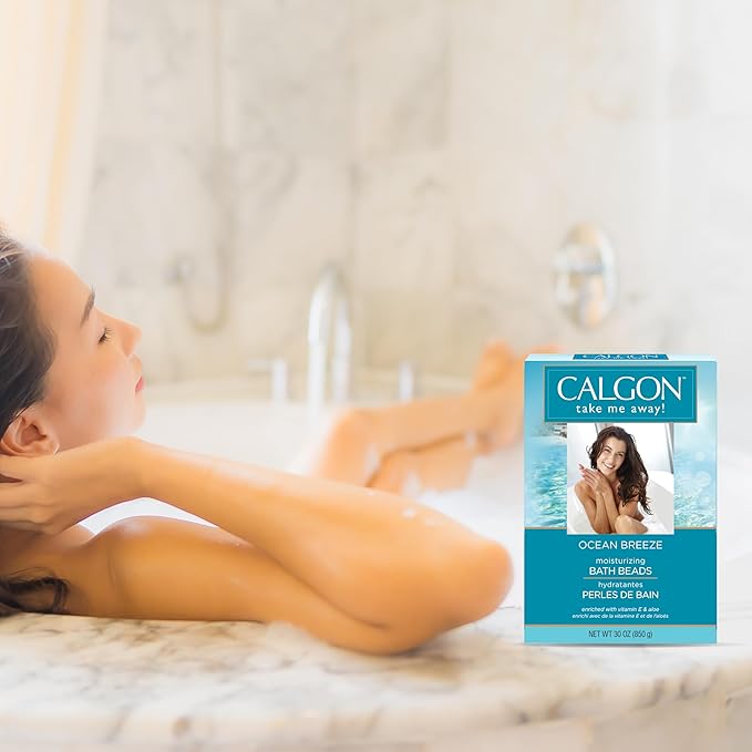 Calgon Ultra-Moisturizing Bath Beads, Ocean Breeze, 30 Ounce (Pack of 2)