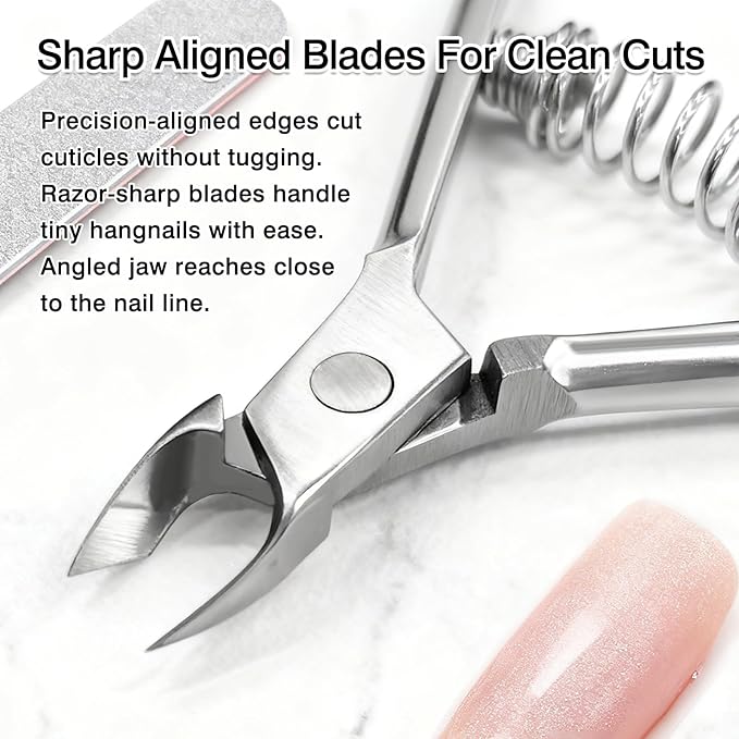Premium Stainless Steel Cuticle Nipper for Manicure & Pedicure, Precision Nail Care Tool with Sharp Blade