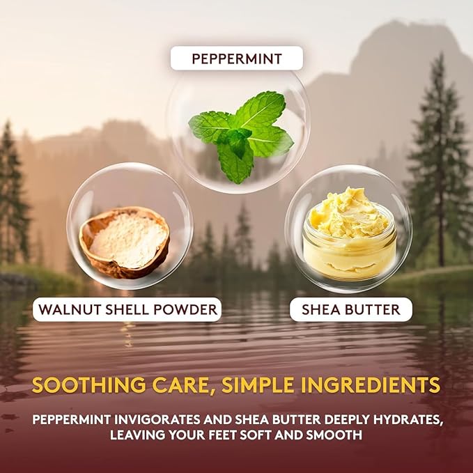 OKAY Peppermint Foot Scrub - Exfoliating Foot Scrub, Foot Exfoliator, Great for Cracked Heels, Pedicures, Dead Skin Remover, Exfoliant for Calluses, Moisturizer for Dry Skin - 6 Oz (Pack of 1)