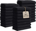 GREEN LIFESTYLE Black Bleach Proof Towels Bulk Sets 100% Cotton 16' X 25' Premium Spa Quality, Super Soft and Absorbent for Gym, Pool, Spa, Salon and Home 24 Pack