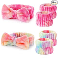 Wteehn 6pcs Headband and Wristband for Face Washing, Makeup Spa Skincare Headband, Skin Care Face Wash Headbands Wrist Bands Tools Set, for Women and Teen Girls Gifts