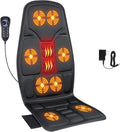 SLOTHMORE Vibration Back Massager for Chair with Heat, Multi-Zone Massage Seat Cushion, Full Back & Seat Coverage, Adjustable Modes, Comfortable Pad for Office & Home
