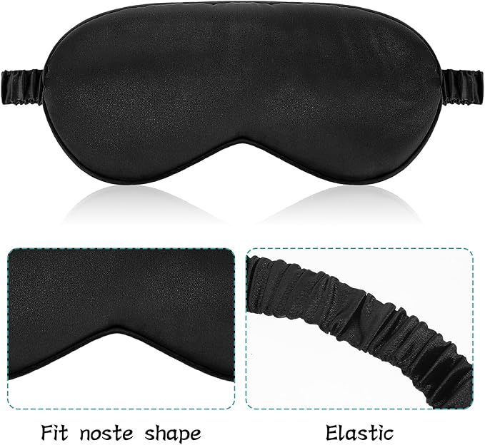 Silk Sleep Masks, 6 Pack Eye Masks for Sleep, Soft Satin Eye Cover with Elastic Strap for Sleeping, Blindfold Eye Cover for Sleepover Stuff Travel Nap Women Men Gifts