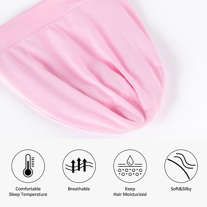 Satin Bonnet Silk Lined Sleep Cap- Adjustable Hair Cover for Women Men Frizzy Hair Night Cap Patients Care Wine Red