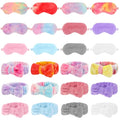 Xuhal 24 Pcs Spa Sleepover Party Favors Supplies Plush Headband and Eye Mask for Women Soft Makeup Washing Face Sleep Hair Bands for Girl Gift Birthday Stuff(Solid Color and Tie Dyed)