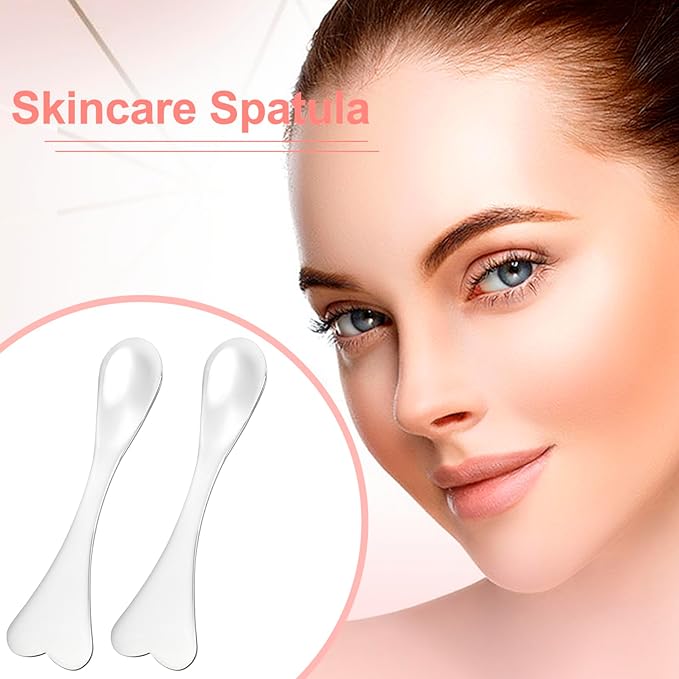 Pndeyo 3pcs Mini Stainless Steel Makeup Spatula, Reusable Cosmetic Cream Spatulas Spoon, Skincare Scoop Applicator Facial Massage Beauty Tools for Mixing and Sampling Face Eye Cream- Silver