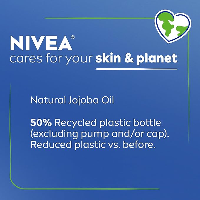 NIVEA Oil Infused Cherry Blossom and Jojoba Oil Body Lotion for Women, Fast-Absorbing and Non-Greasy Cherry Blossom Scented Lotion Moisturizes for 48 Hours, 16.9 Fl Oz Pump Bottle