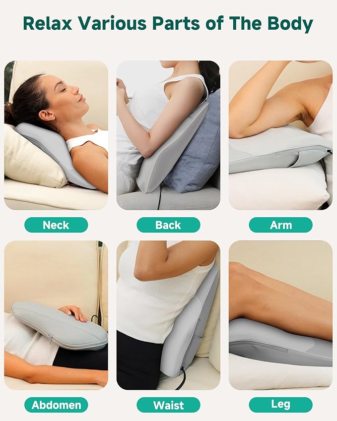 Snailax Shiatsu Back Massager with Heat, 4D Kneading Neck Massager, FSA Eligible, Back Neck Shoulder Massager for Pain Relief Deep Tissue, 3 Speed/3 Modes Portable for Home Office Car Use