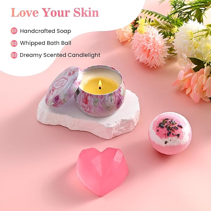 Gifts For Women,Birthday Presents,Birthday Gift Sets,Get Well Gift Baskets,Self-Care Gift Sets Featuring Blankets,Mug, Scented Candle,Soothing Spa Care Sets—Heartwarming Gift Exclusively For Women