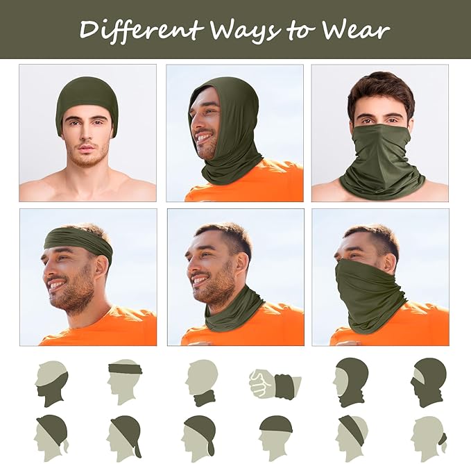 Geyoga 6 Pieces Summer UV Protection Cooling Neck Gaiter Face Clothing Neck Gaiter Mask Scarf Sunscreen Breathable Bandana