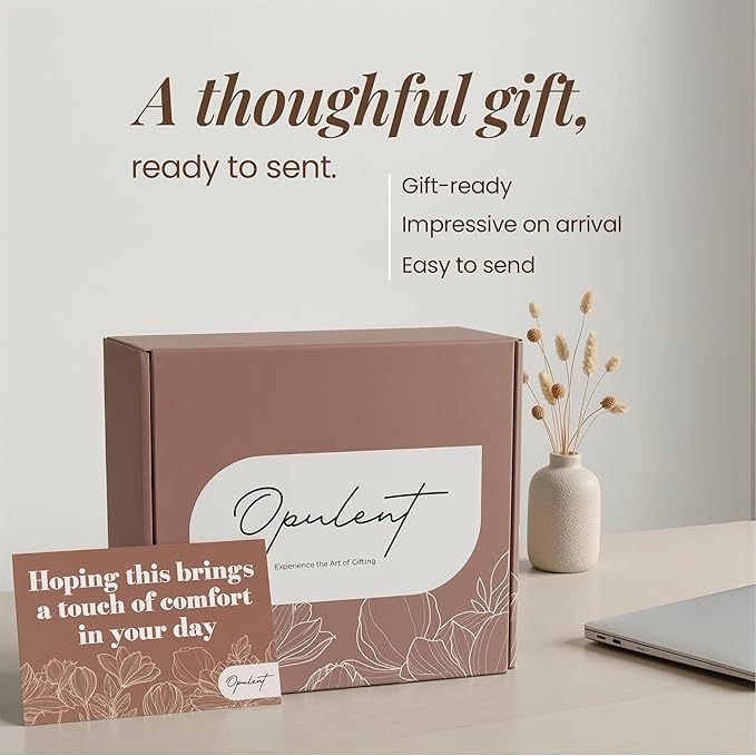 Opulent Luxury Self Care Gifts for Women - Hug in a Box Comfort Care Package - Spa Mothers Day Gift Set with 40 oz Tumbler & Cozy Blanket - Ideal for Thinking of You, Birthday, Sympathy & Corporate
