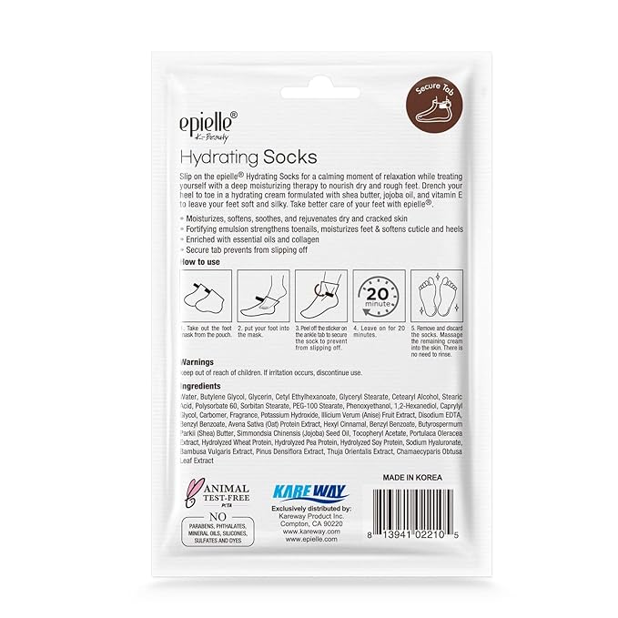 Epielle Hydrating Hand & Foot Masks, Relieve and Soften Dry, Overworked Skin, Self Care Gifts for Women, Spa Kit, Mothers Day Gifts, 6 Moisturizing Gloves & 6 Moisturizing Socks