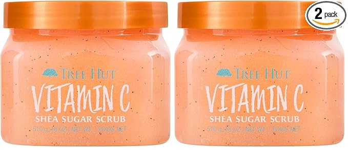 Tree Hut Vitamin C Sugar Scrub | 18 oz | Ultra Hydrating | Nourishing | Pack of 2