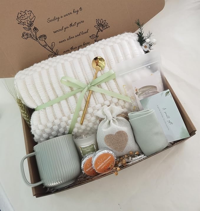 Get Well Soon Gift Basket- Relaxation, Birthday,Mothers Day /Self Care Package, After Surgery recovery, Sympathy Gift for Loss of Loved One, Thinking of You Gift Set, Grief/Miscarriage Gift for Women
